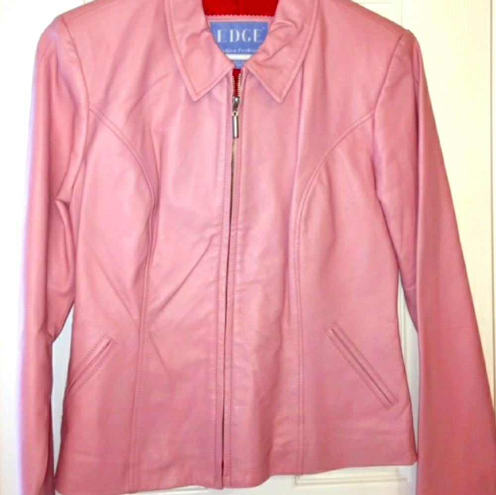Edge Pink Leather Jacket